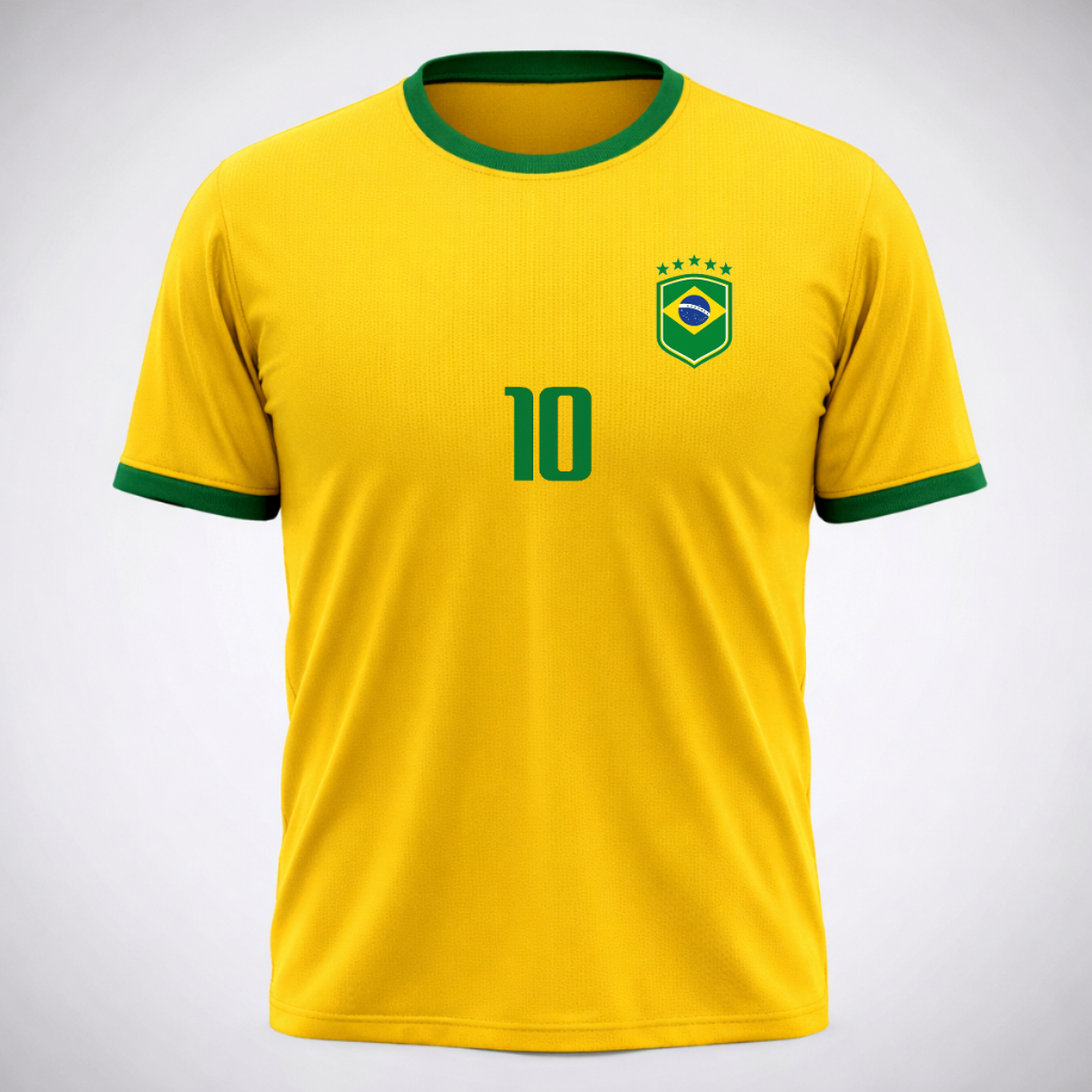 Camiseta Brasil Personalizada Com Nome E Número Copa Olimpiadas