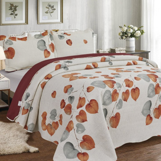 Kit Colcha Cobre Leito Casal 3 Peças Dupla Face Estampada em Oferta na Shopee