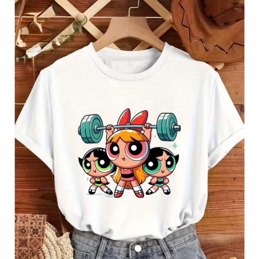 Camisetão T-shirt Oversized 100% Algodão Feminina Super Poderosas Treino Academia Fitness Musculação