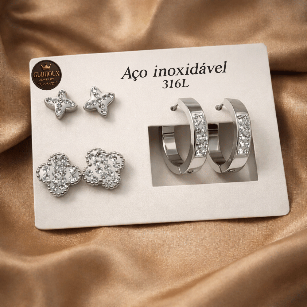 Brincos Femininos Aço Inox 316L Dourado ou Prata Antialérgico Alta Durabilidade em Oferta na Shopee