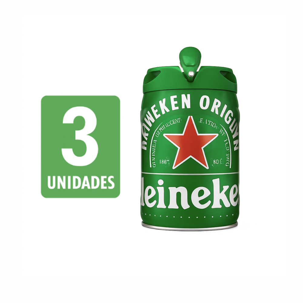 Cerveja Heineken Barril 5l - 3 Unid. em Oferta na Shopee