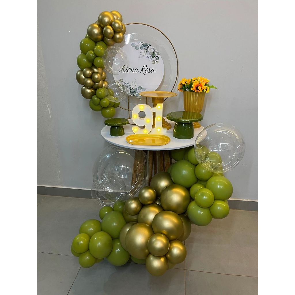 Arco de Mesa Redondo Decoração 60cm Painel Festa Mini Arco Festa Dourado para capas de 50 cm