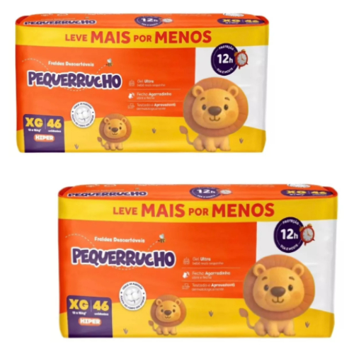 Kit 2 Pacotão Fralda Descartavel Infantil Pequerrucho Hiper Extra Absorção — imagem 2 de 2