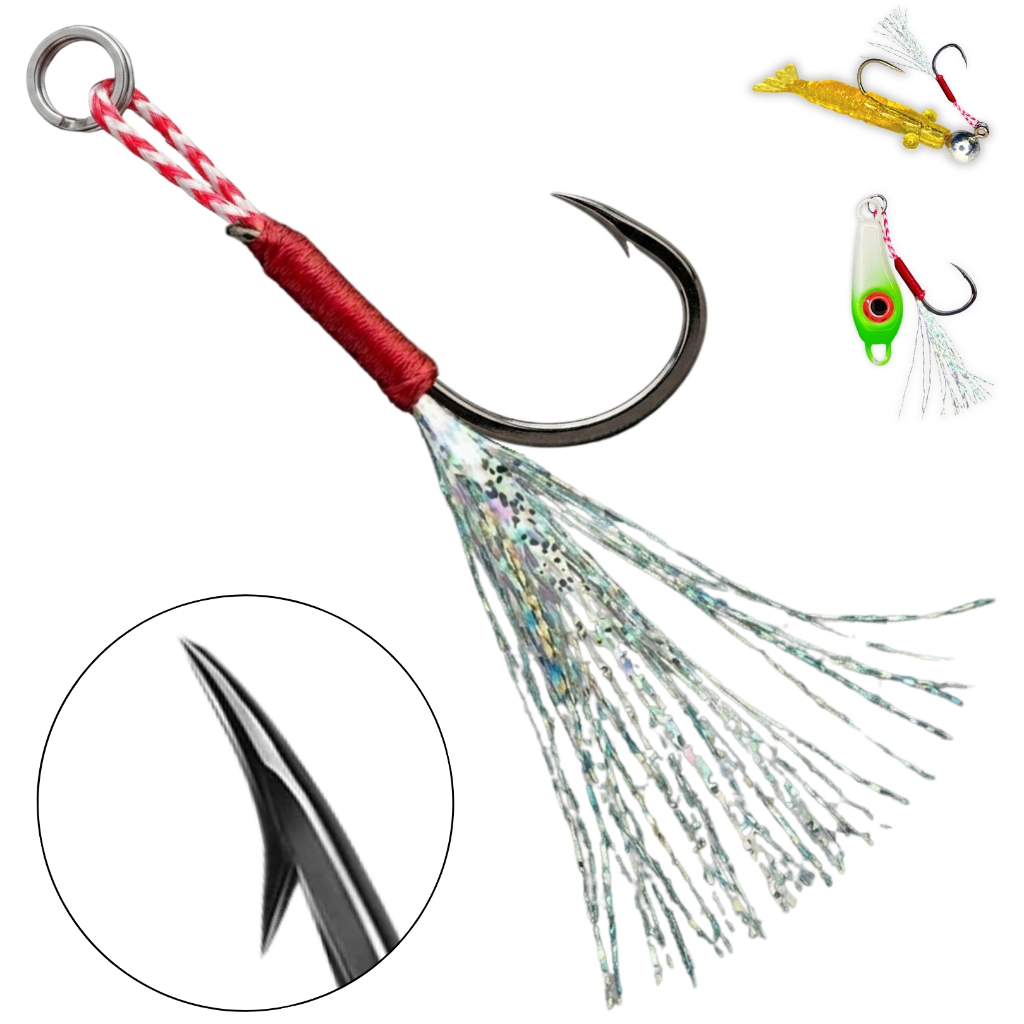 Kit Suporte Hook Premium Anzol p/ Isca Micro Jumping Jig Head Robalo Pescada Corvina Tucunaré Traíra em Oferta na Shopee
