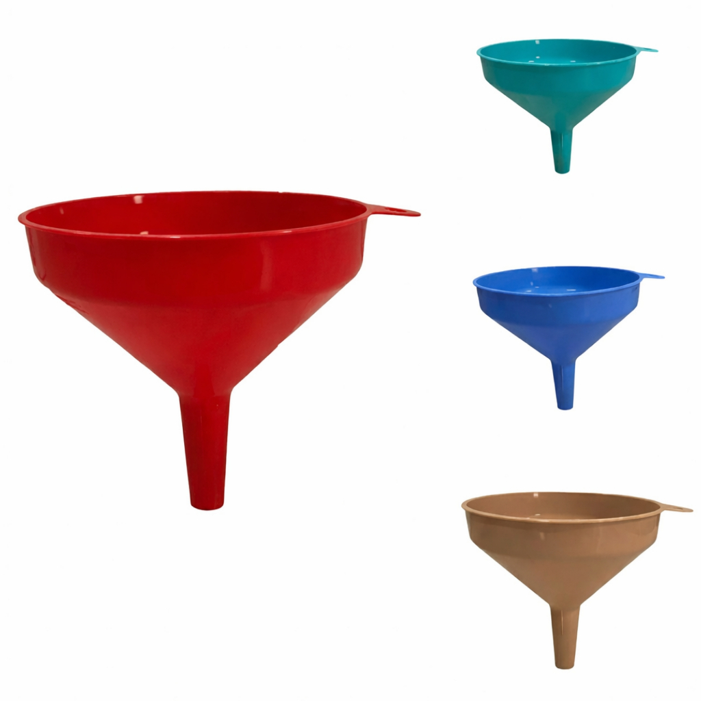 Funil 12cm Plástico Multicor Resistente Ideal Para Líquidos; Óleo; Suco; Cozinha; Carro