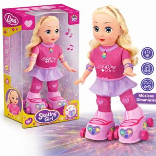 Boneca Patinadora Patins  Canta Dança e Patina Com Luzes e Sons