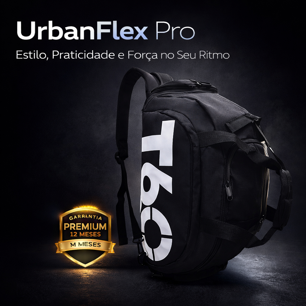 Bolsa Esportiva UrbanFlex Pro 3 em 1 – Mochila, Transversal e de Mão | Grande Capacidade, Impermeável e Reforçada