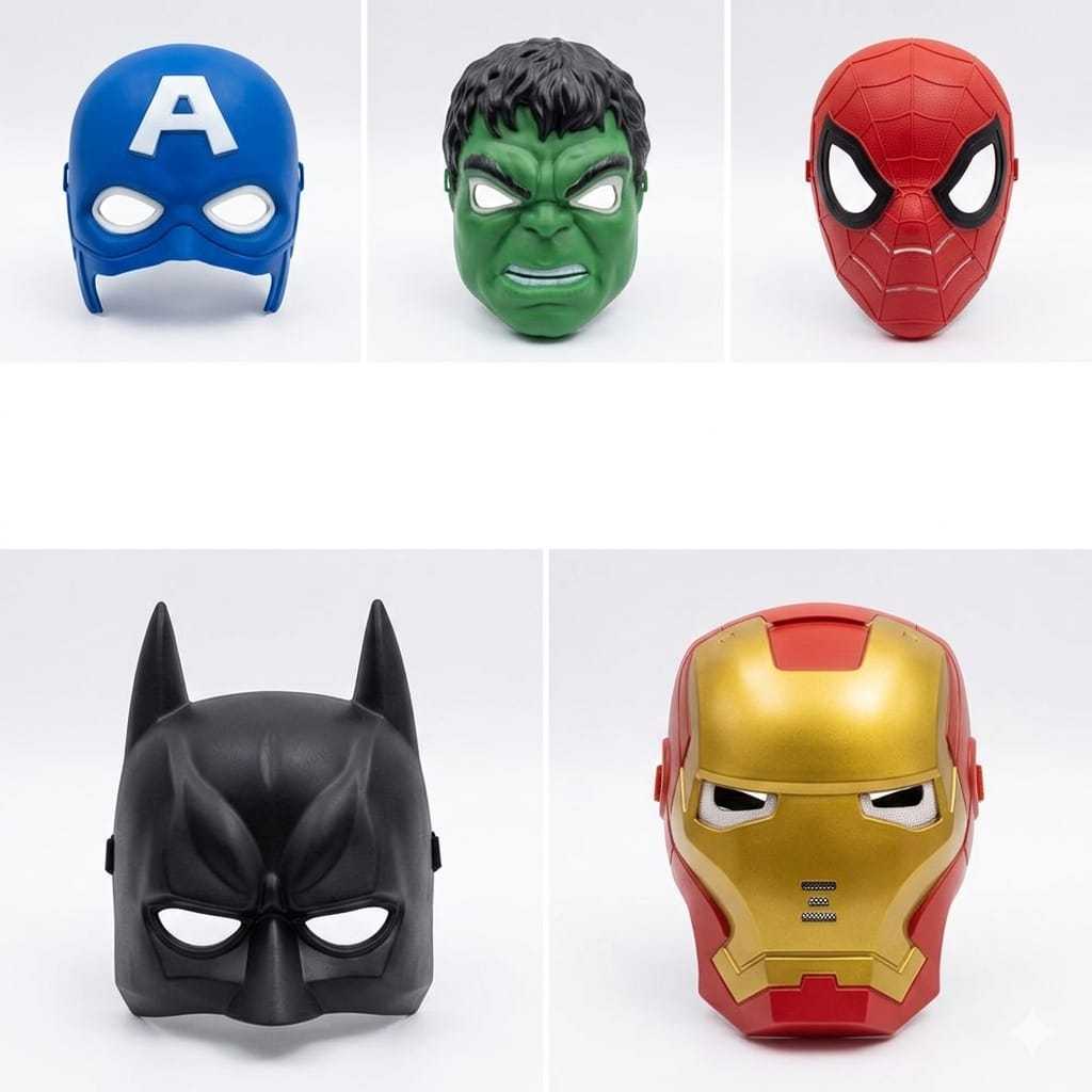 Máscara de Super Herói Infantil - Homem aranha , hulk Design Anatômico e Confortável, Material Resistente menino