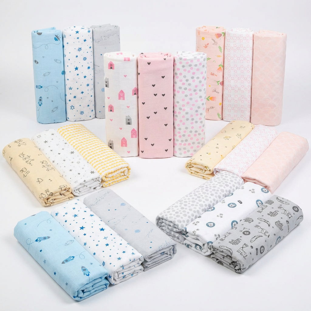 CUEIRO FLANELADO MANTA CHARUTINHO SWADDLE GRANDE PAPI ESTAMPADO - KIT C/3UN- 80x80CM