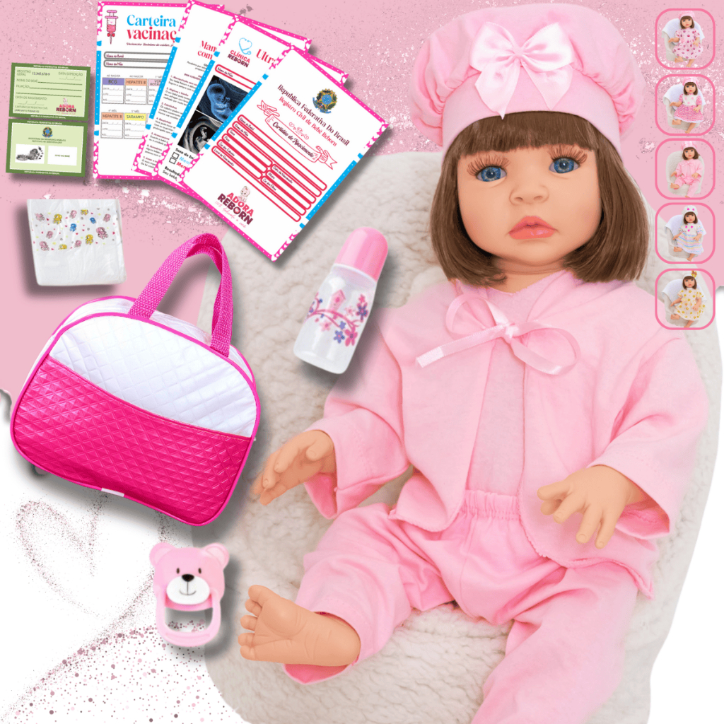 Boneca Bebê Reborn Realista Com Bolsa 100% Silicone Pijama em Oferta na Shopee