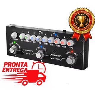 Pedal Efeito Cuvave Cube Baby Preto Multiefeitos Pedaleira M-vave Sinco Distorção