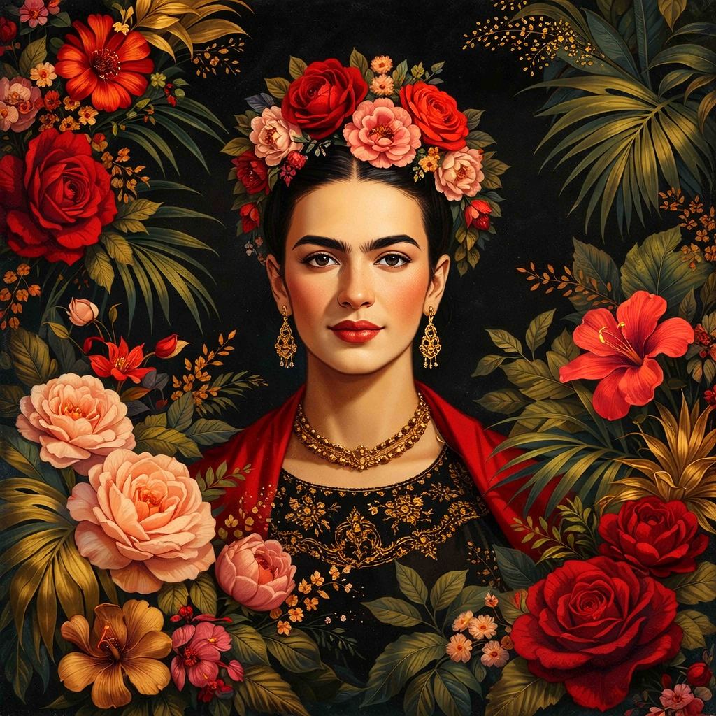 Pareô /Canga Feminina /Estampa Floral Frida Kahlo 01 /  Corte a Laser | Saída de Praia | Moda Praia Verão