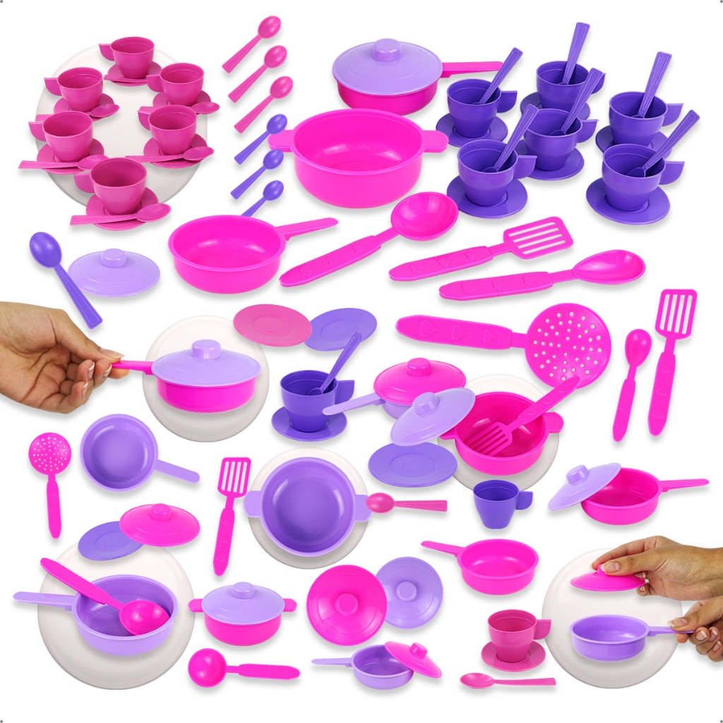 Kit Panelinhas Cozinha Infantil 26 Peças Brinquedo Educativo Panelas Utensílios Criança