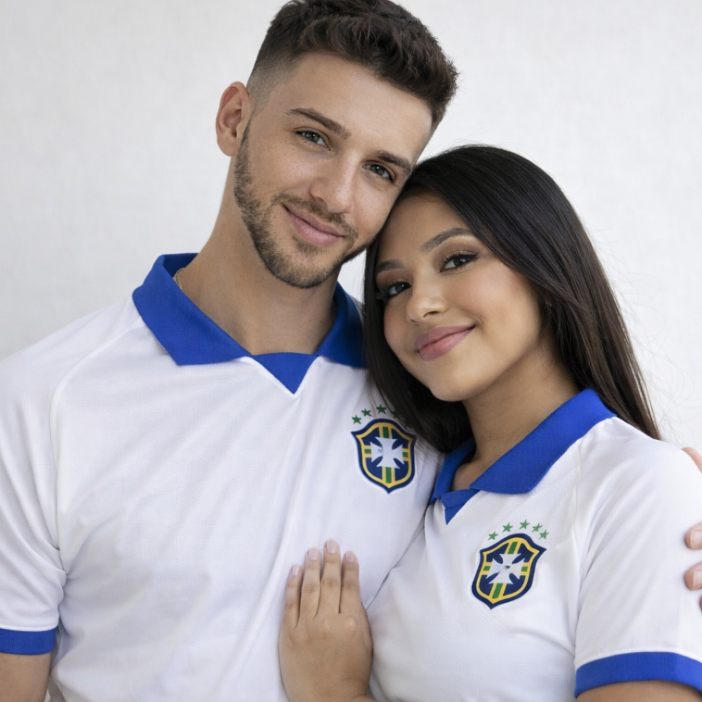 CAMISA BRASIL BRANCA POLO COPA DO MUNDO em Oferta na Shopee