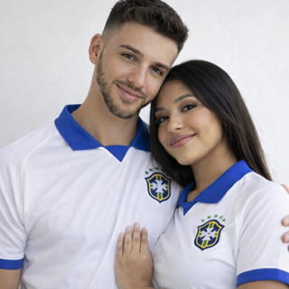 CAMISA BRASIL BRANCA POLO COPA DO MUNDO em Oferta na Shopee