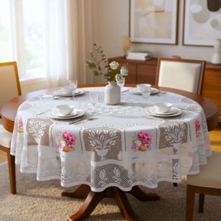 Toalha de Mesa Renda Redonda Estampada Escolha a Sua!!! em Oferta na Shopee