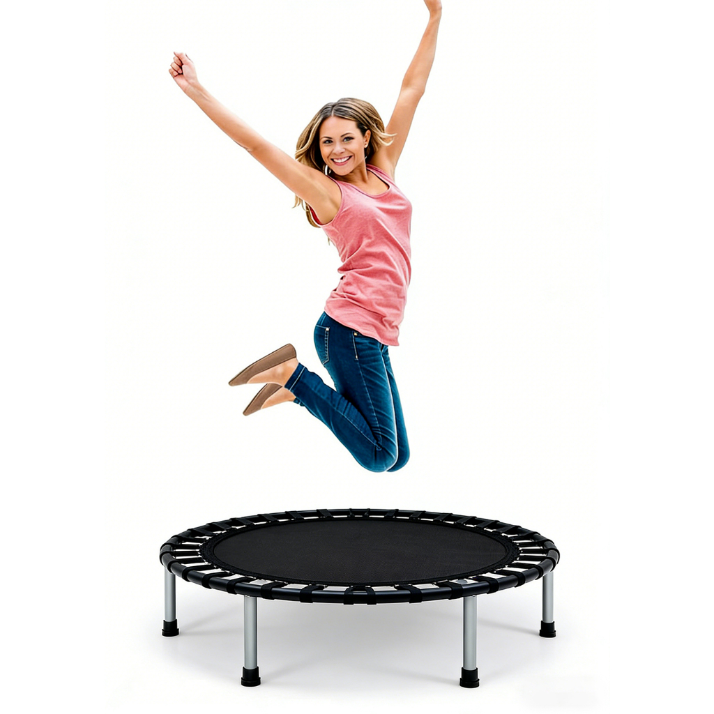 Trampolim Jump Profissional Com Capa Saia Diâmetro 1 M 200kg Mini Reforço Cama Elástica Academia