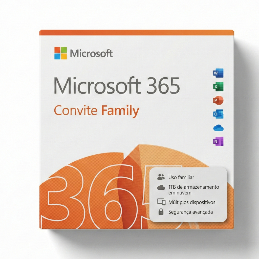 Office 365 Convite Family – Convite 12 Meses + 1TB OneDrive Entrega Física