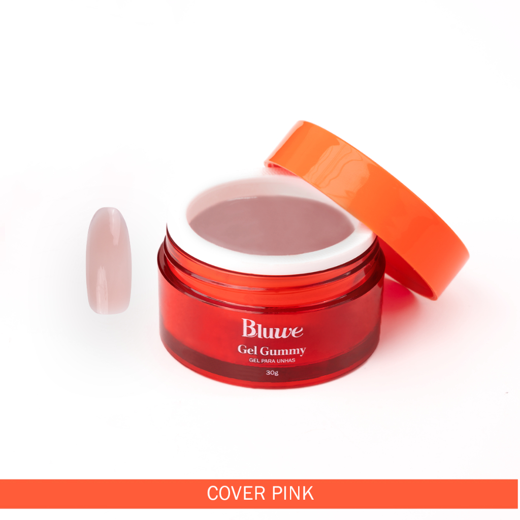 Gel Bluwe Gummy Cover Pink 30g Gel Construtor Alta Viscosidade Alongamento Unhas Molde F1
