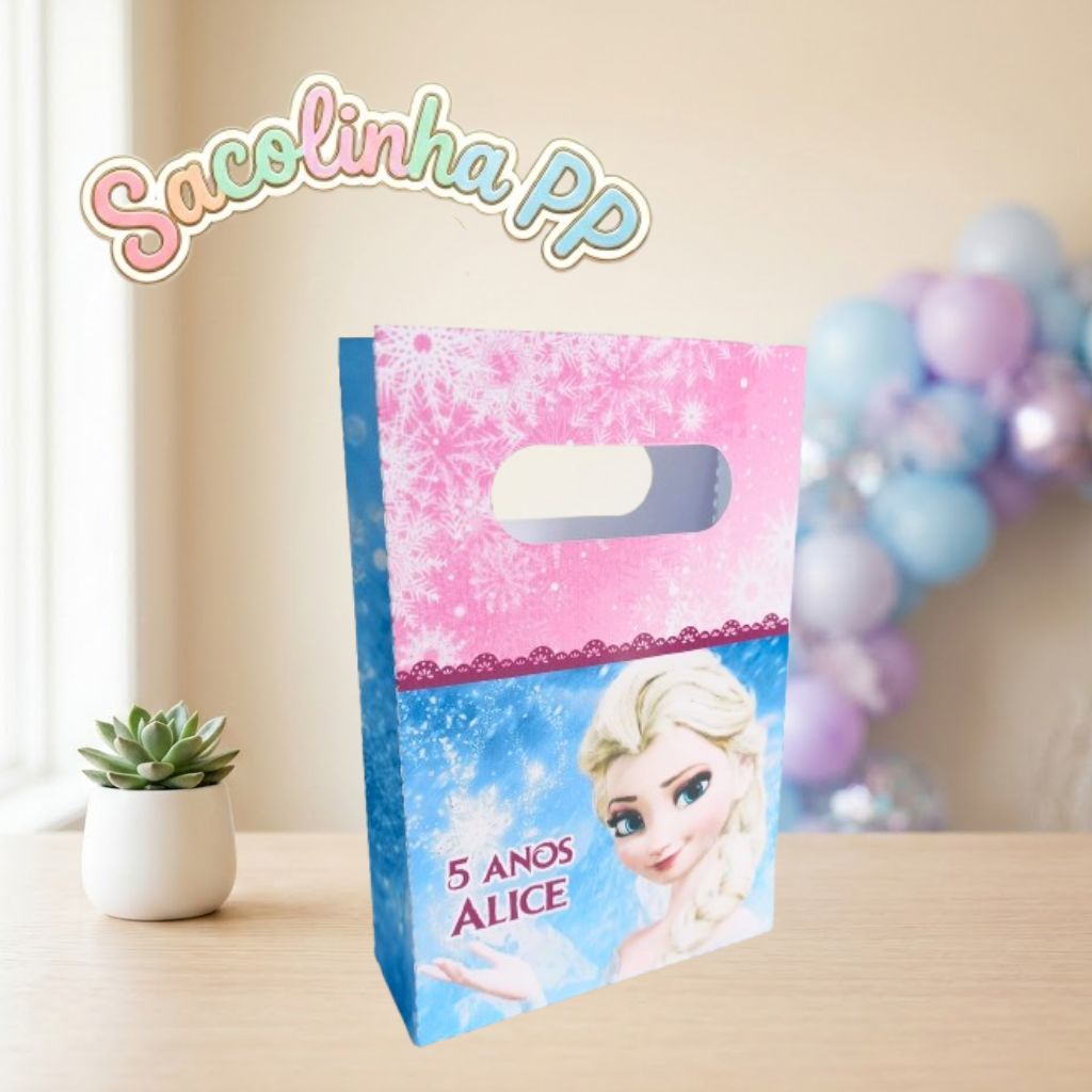 Sacolinhas Personalizadas para Lembrancinhas FROZEN - PEGUE E MONTE Aniversário - Lembrancinha