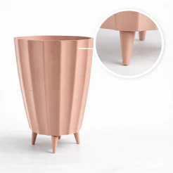Vaso Coluna com Pé Cacau 34x23 Alto Brilho para Plantas Decorativo Polietileno