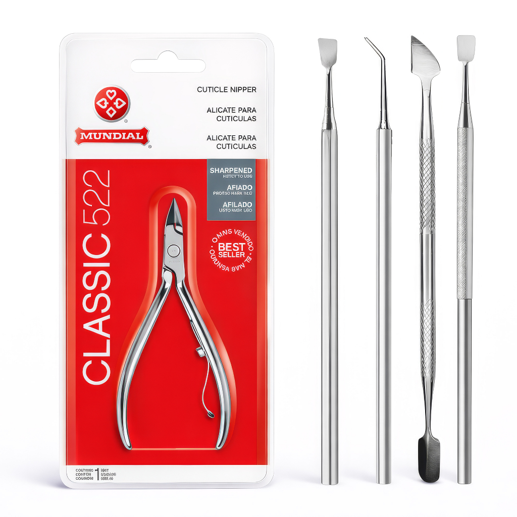 Kit Completo Alicate Unha Manicure Cutícula Afiado 522 + Espátula Palito Desencravador Raspador em Oferta na Shopee