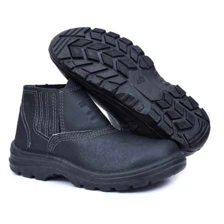 Bota Botina Segurança Masculina em Couro Macia Com CA 17137 Produto Original Ultra Leve Bico PVC