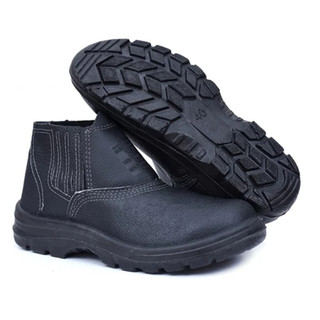 Bota Botina Segurança Masculina em Couro Macia Com CA 17137 Produto Original Ultra Leve Bico PVC