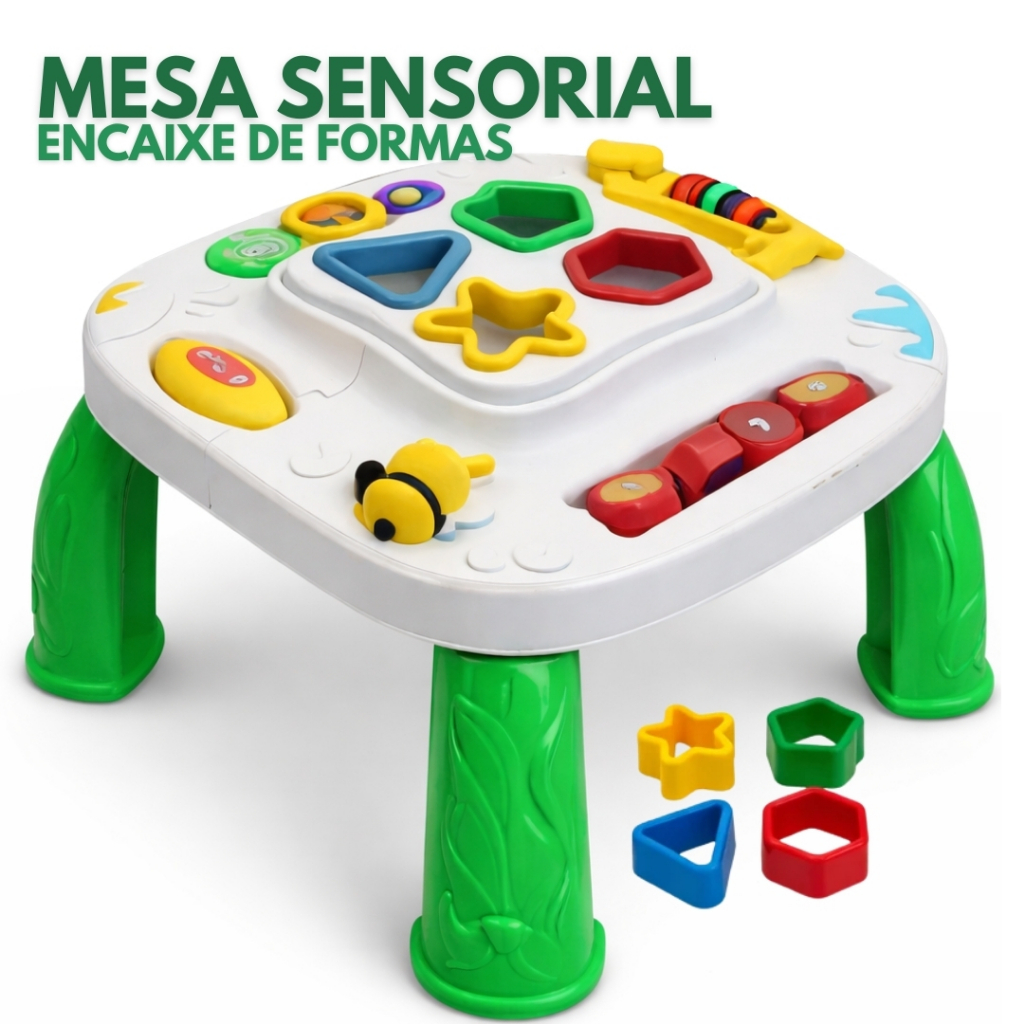 Mesa Didática Infantil Sensorial Educativa Bebê Brinquedo Interativo Atividades Mesinha
