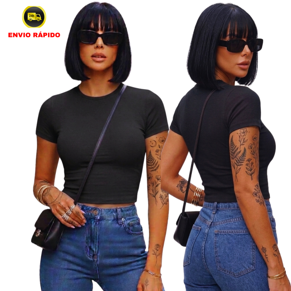 Cropped Feminino Basico Soltinho Confortavel Tendencia Academia Casual Algodão Premium