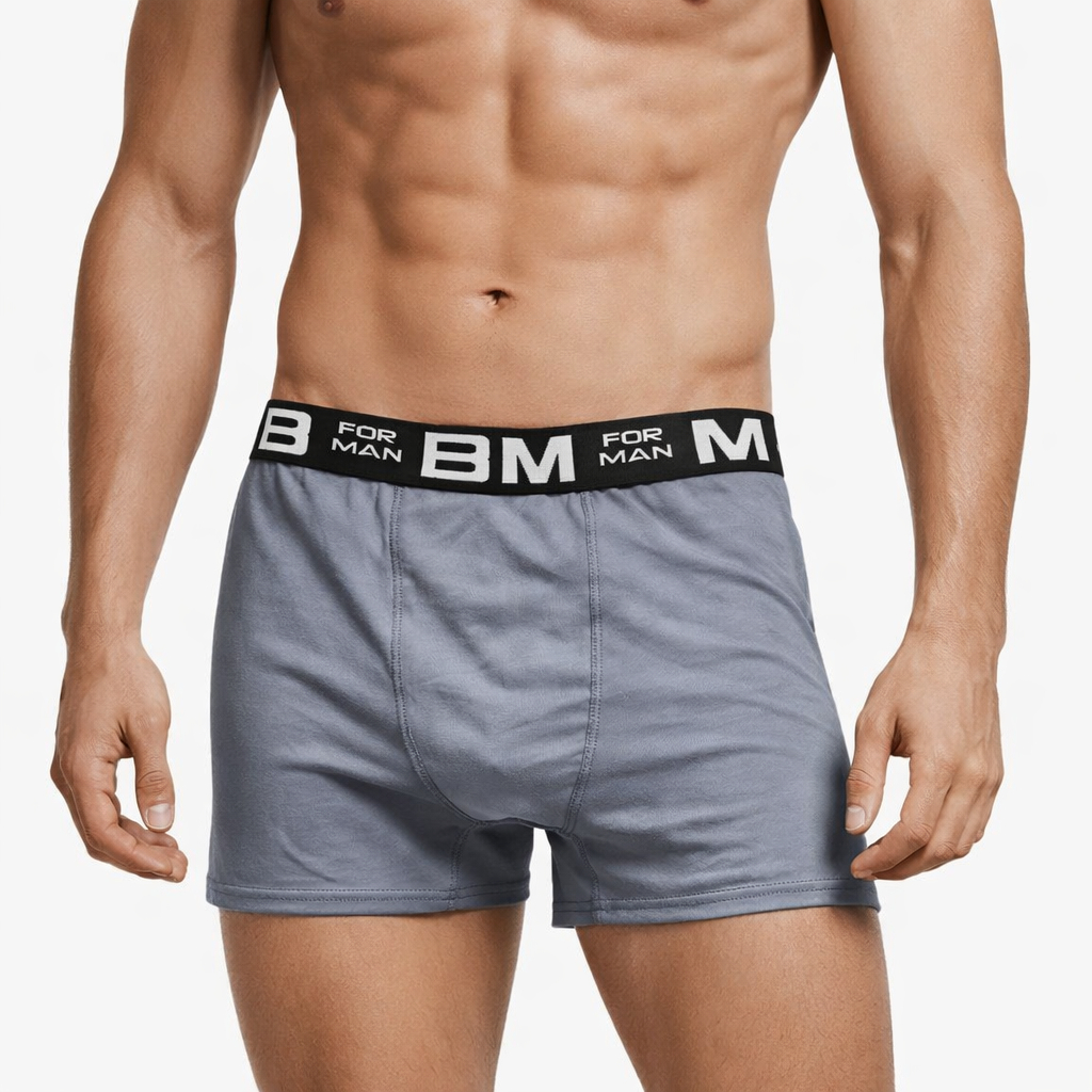 Kit com 5 Cueca Box Boxer em Microfibra Lisa Masculina Costura Reforçada Conforto Dia a Dia