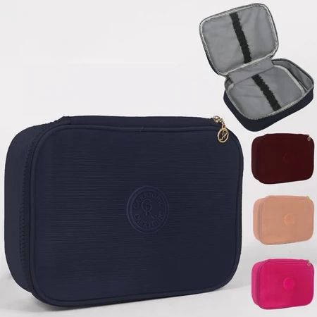 Estojo Escolar Box Organizador Grande 2 Divisórias Portátil  em Nylon Lápis Caneta Fecho de Zíper em Oferta na Shopee