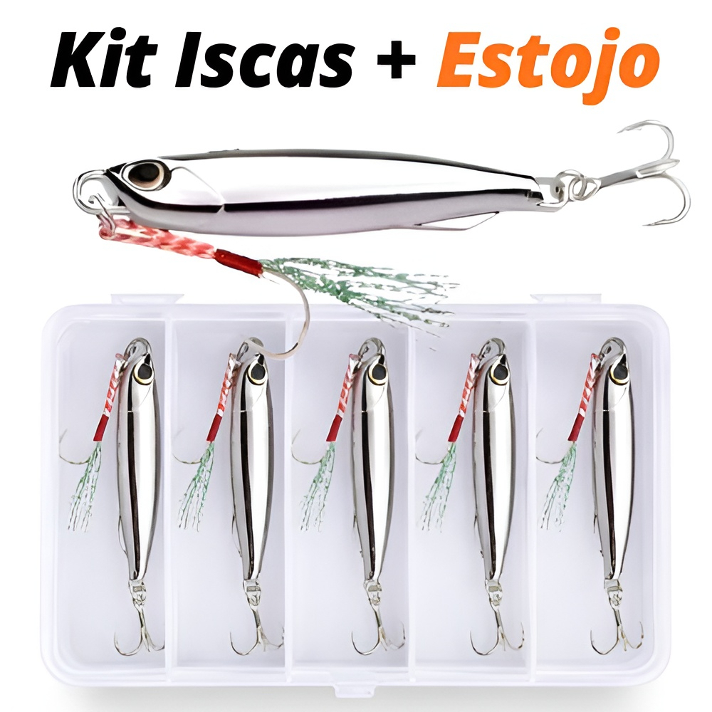 Kit 3 Iscas Jig Metal Artificial Pesca Embarcado Praia Trolling Jigging Lure