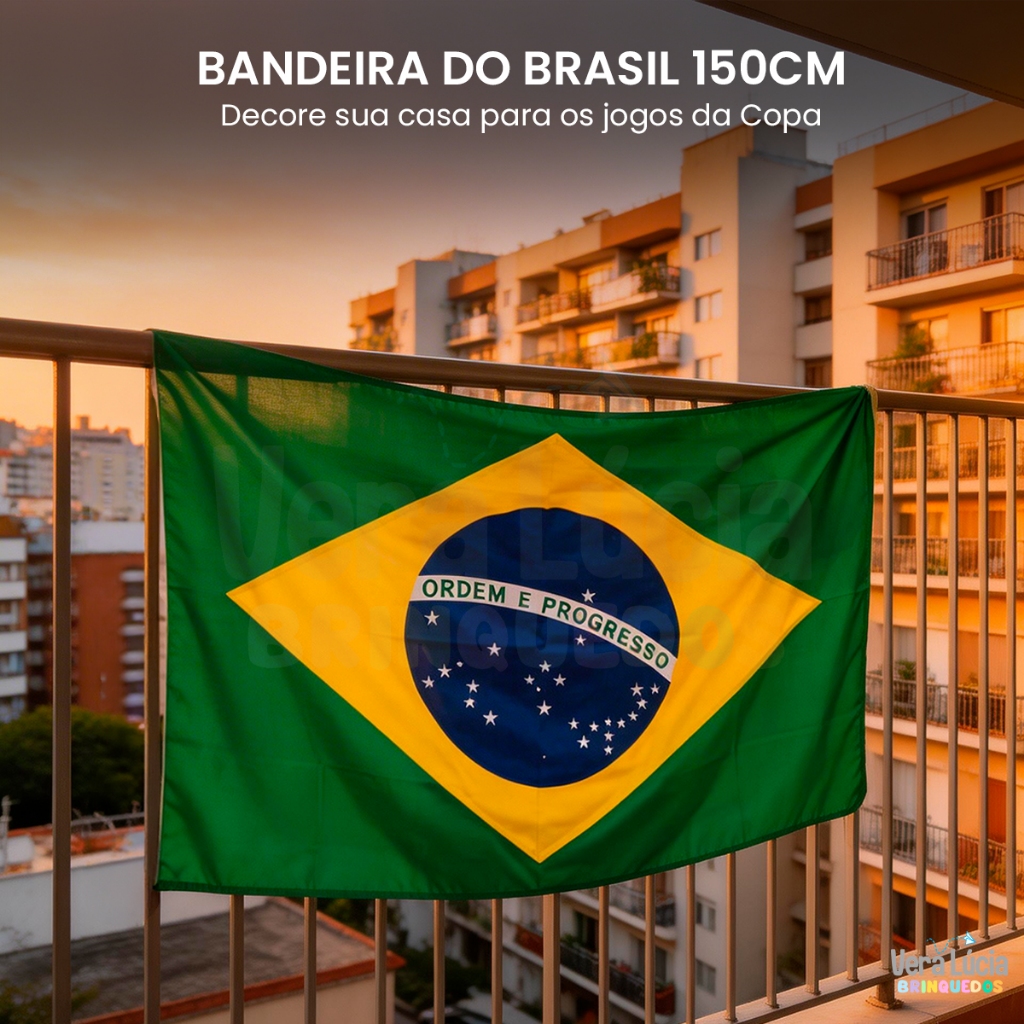 Bandeira Brasil 150x100 Grande Torcida Brasileira Futebol Copa Carro Festa Decoração Parede Seleção