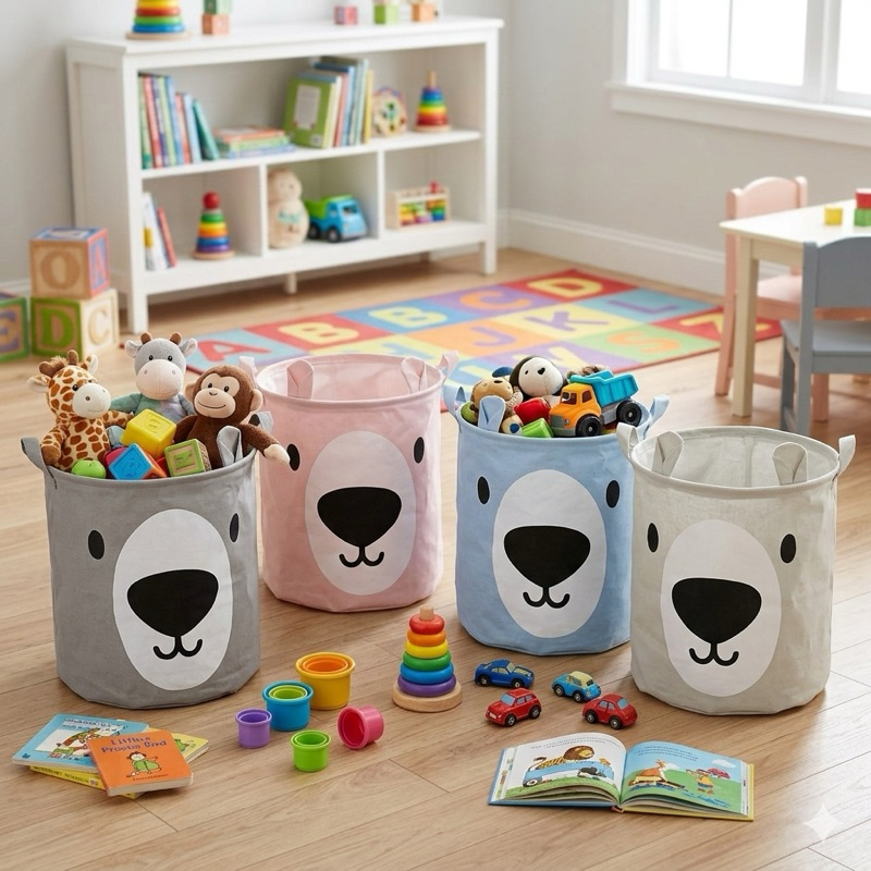 Cestos Organizadores Armazenamento 50 litros de Roupa e Brinquedos  Infantil Impermeável Retrátil em Oferta na Shopee