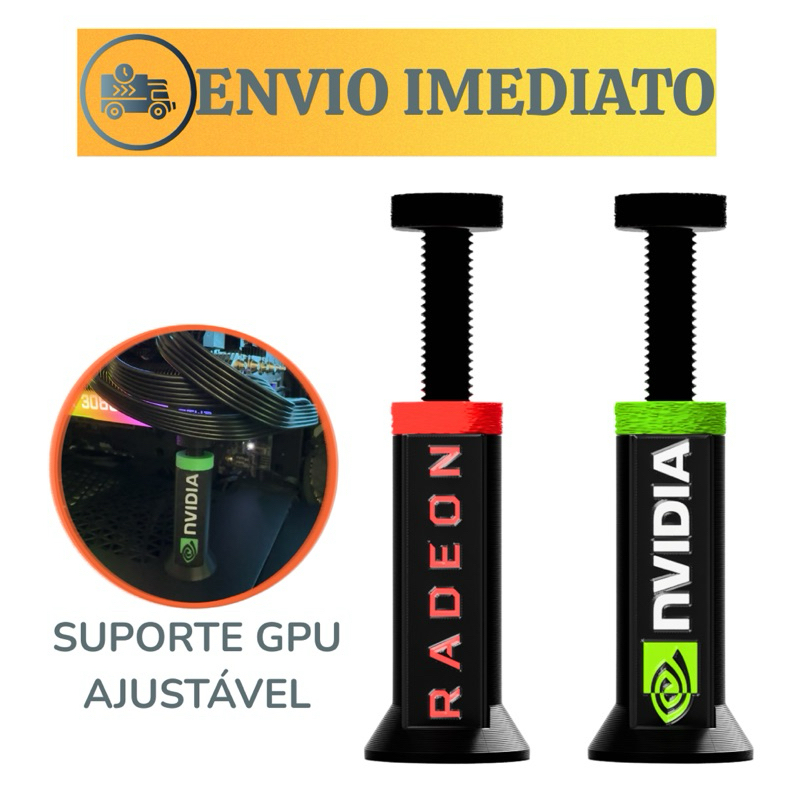 Suporte GPU Ajustável Anti Sag para Placa de Vídeo | Nvidia RTX / AMD Radeon | Universal Gamer