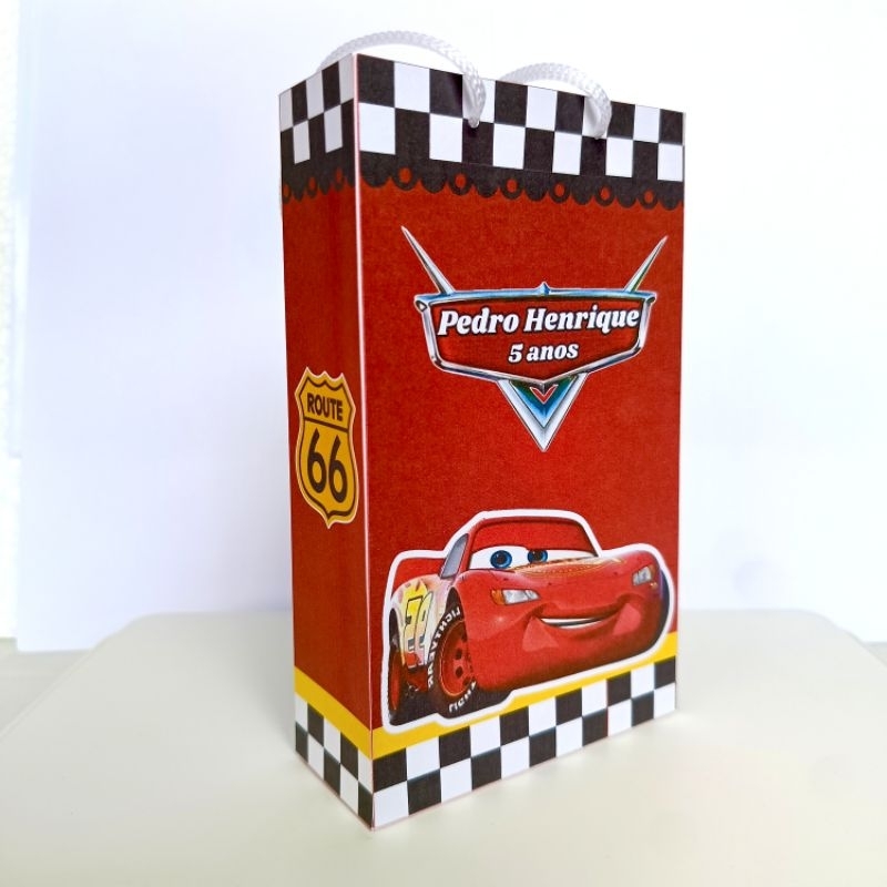 Sacolinha P Personalizada CARROS MCQUEEN (PEGUE E MONTE) Lembrancinhas/Aniversário/Sacola surpresa/Festas/Sacolinhas