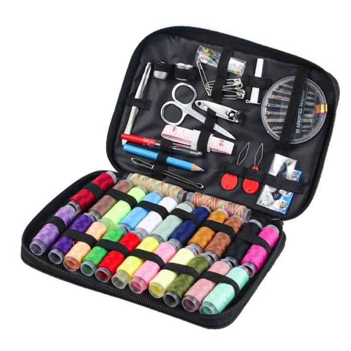 Costura Viagem Premium Completo - Agulhas, Linha, Tesoura e Bolsa com Zíper Portátil em Oferta na Shopee