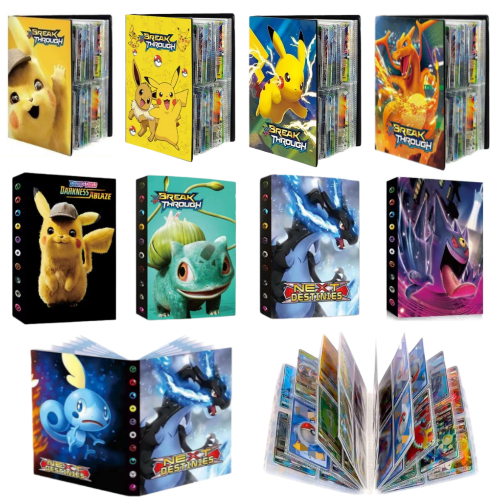 Álbum Porta Cartas Pokémon TCG 240 ou 400 Cartas Organizador de Cards para Colecionadores