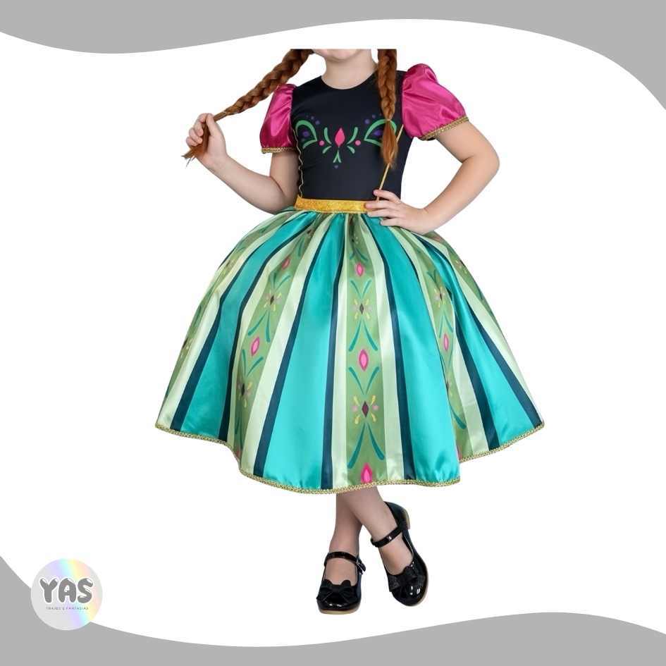fantasia cosplay vestido ana anna elsa frozen