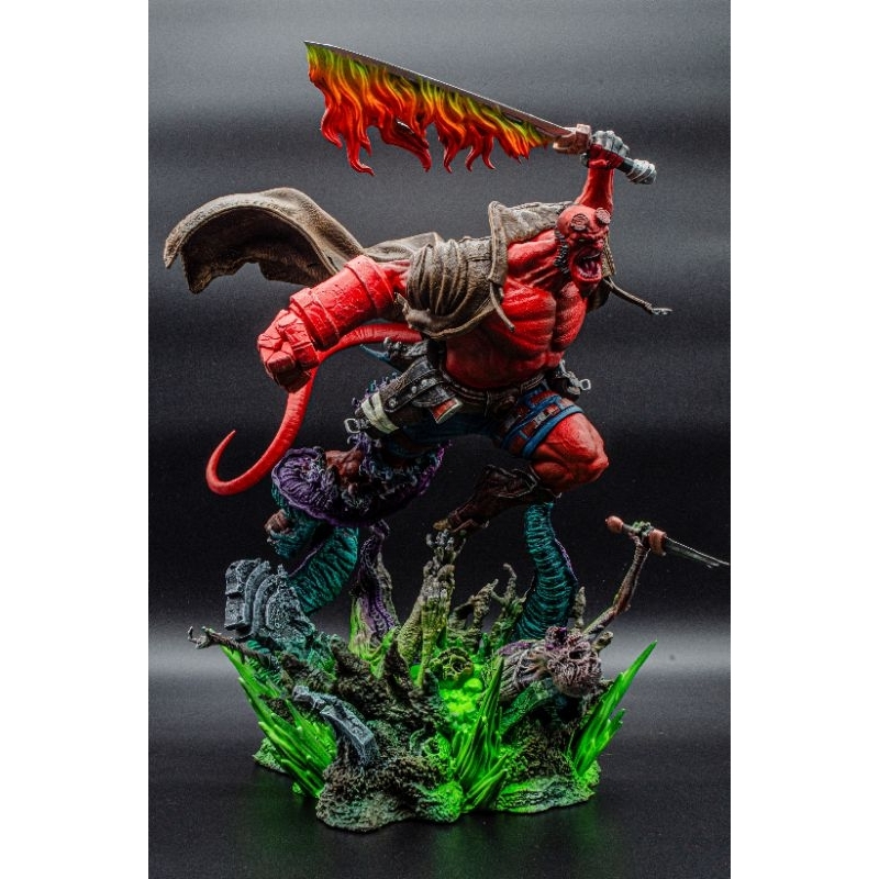 Hellboy - Estátua Decorativa em Resina - Pintura Artesanal - Artigo Colecionável