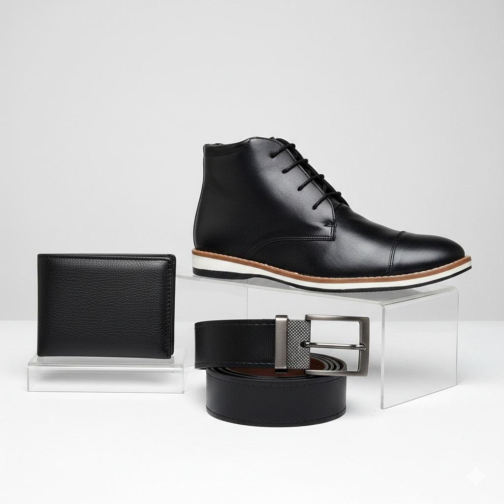 Kit Bota Masculina Casual Chukka Cinto Carteira Preto Marrom Cano Médio Coturno Chelsea Social Derby em Oferta na Shopee