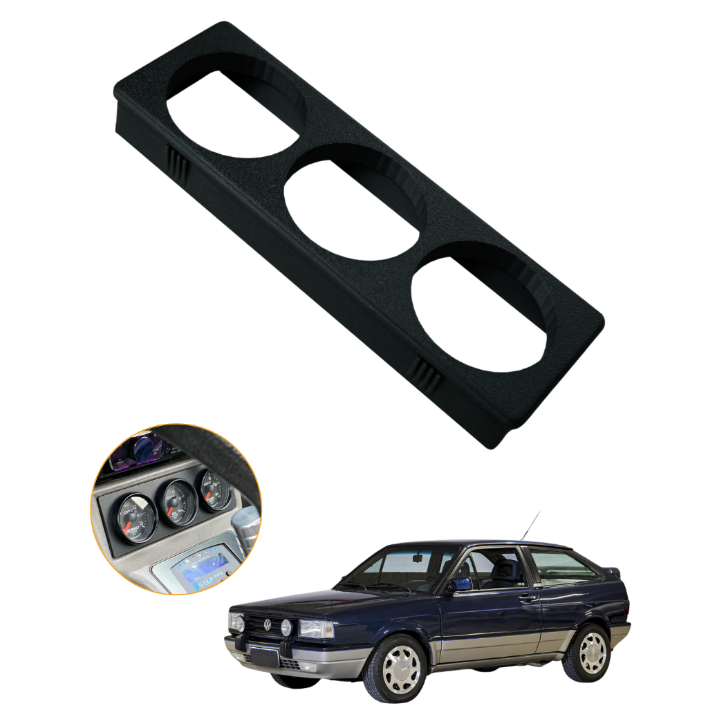 Suporte Triplo Painel Para 3 Manômetros 52mm Console Painel Difusor Central VW Quadrado 1987 a 1997