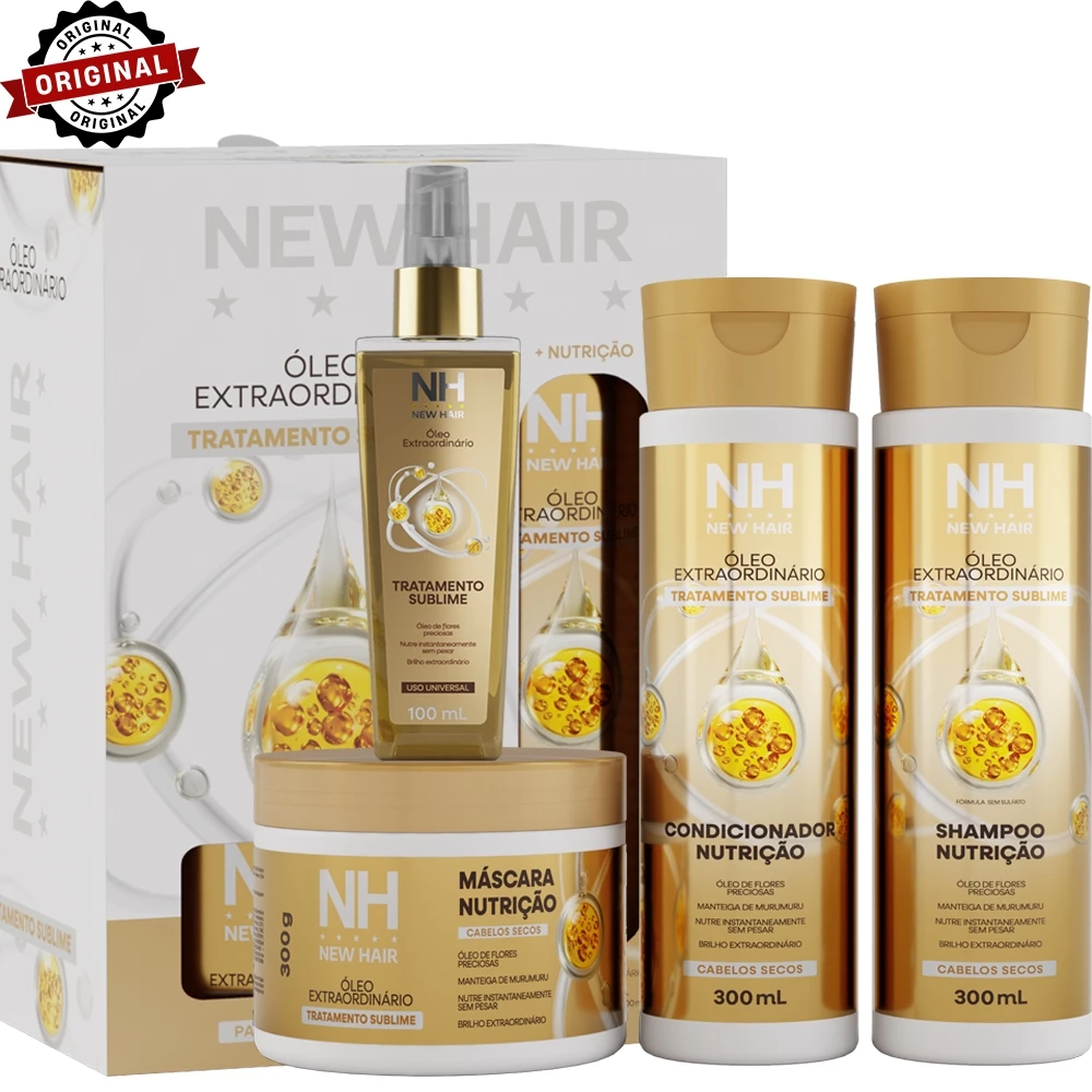 Kit Capilar Óleo Extraordinário NEW HAIR - Shampoo, Condicionador, Máscara e Óleo — imagem 1