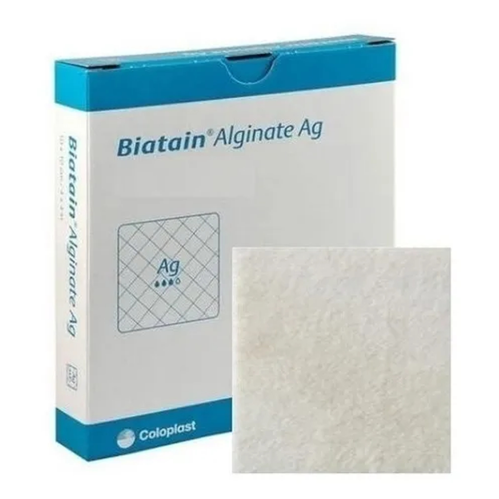 Curativo Alginato de Cálcio e Prata 10x10cm Hidrofibra - Biatain AG - Coloplast (3760)