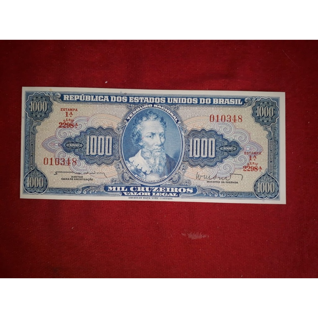 Cedula C 055 1000 Cruzeiros 1962 - FLOR DE ESTAMPA Anuncio 2