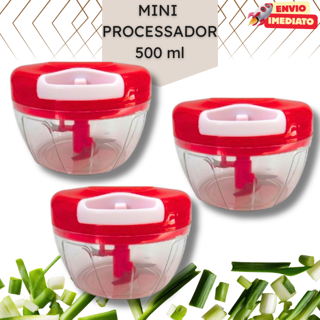 Mini Processadores de Alimentos 500ml com Lâmina em Inox Processador - Mini Processador