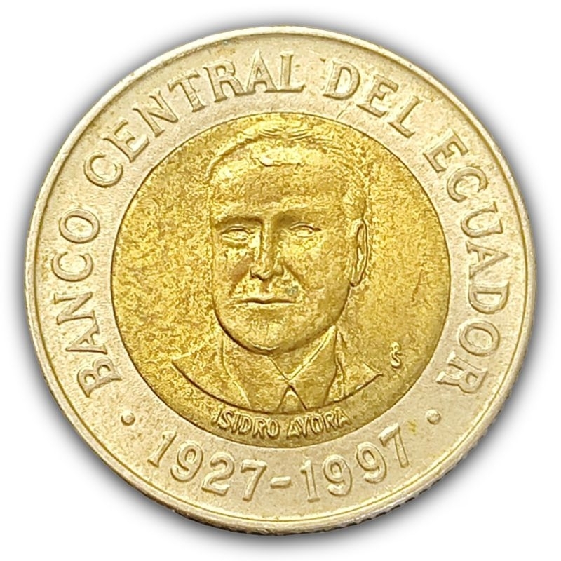 Moeda Bimetal 500 Sucres 1997: 70 Anos Do Banco Central Do Equador