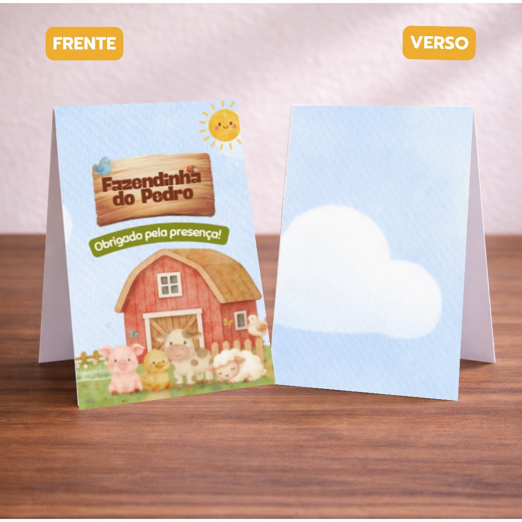 Plaquinha de Mesa agradecimento Fazendinha Personalizada | Decoração Festa Fazendinha Aniversário Infantil Menino Menina