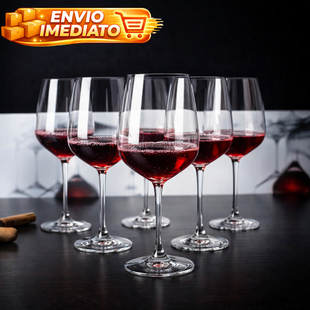 Taças para Vinho 6 Unidades Festas Drinks Coquetel Bar Lounge Festa Linha Luxo 490ml Restaurantes